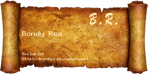 Bondy Rea névjegykártya